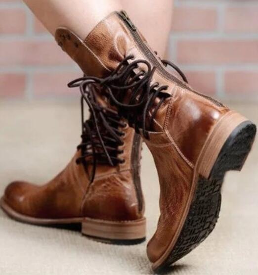 Andrea's™ | Nieten-Reitstiefel mit niedrigem Absatz