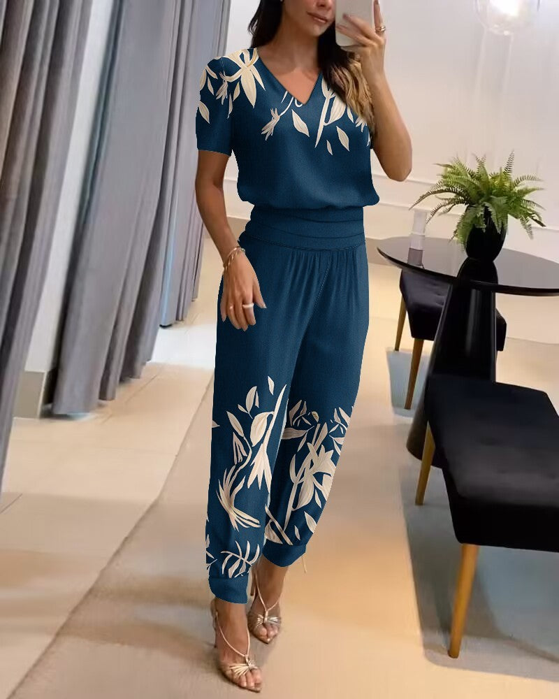 Andrea's™ | Lässiges Set aus Kurzarm-Top und Hose