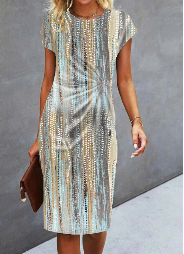 Andrea's™ | Plissiertes Minikleid mit Rundhalsausschnitt