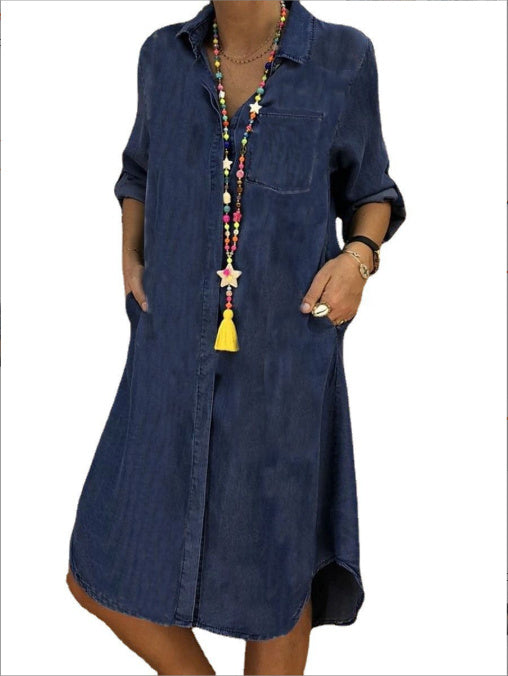 Andrea's™ | Denim Kleid mit Knopfleiste