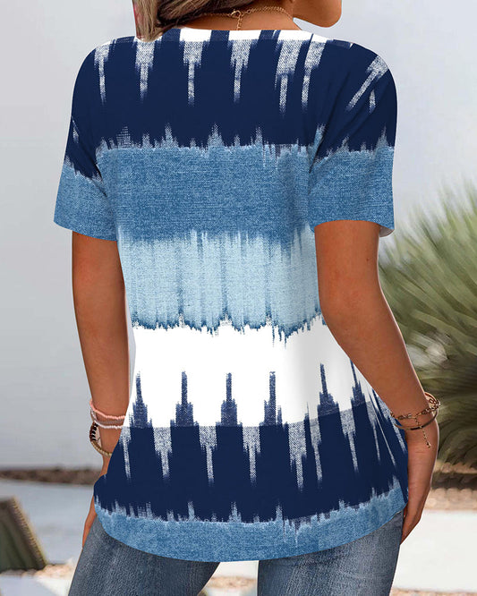 Andrea's™ | T-Shirt Casual Kontrastdruck