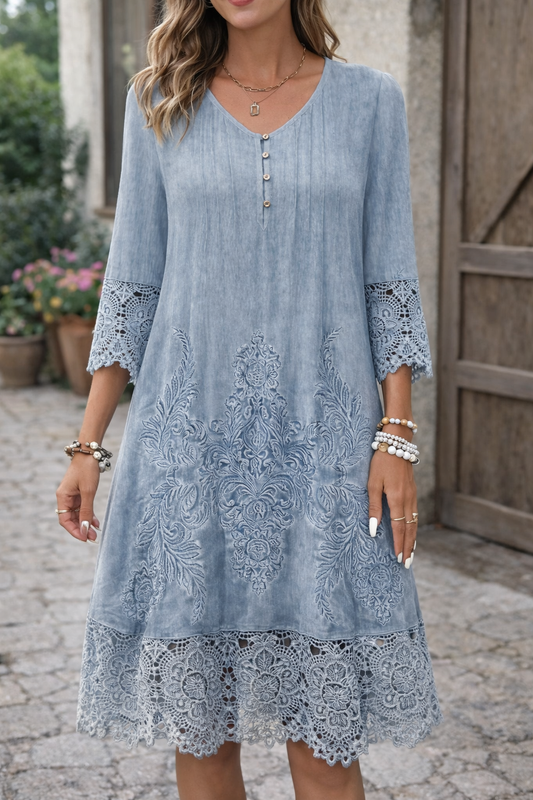 Elegantes A-Linien-Spitzenkleid von Andrea Serena