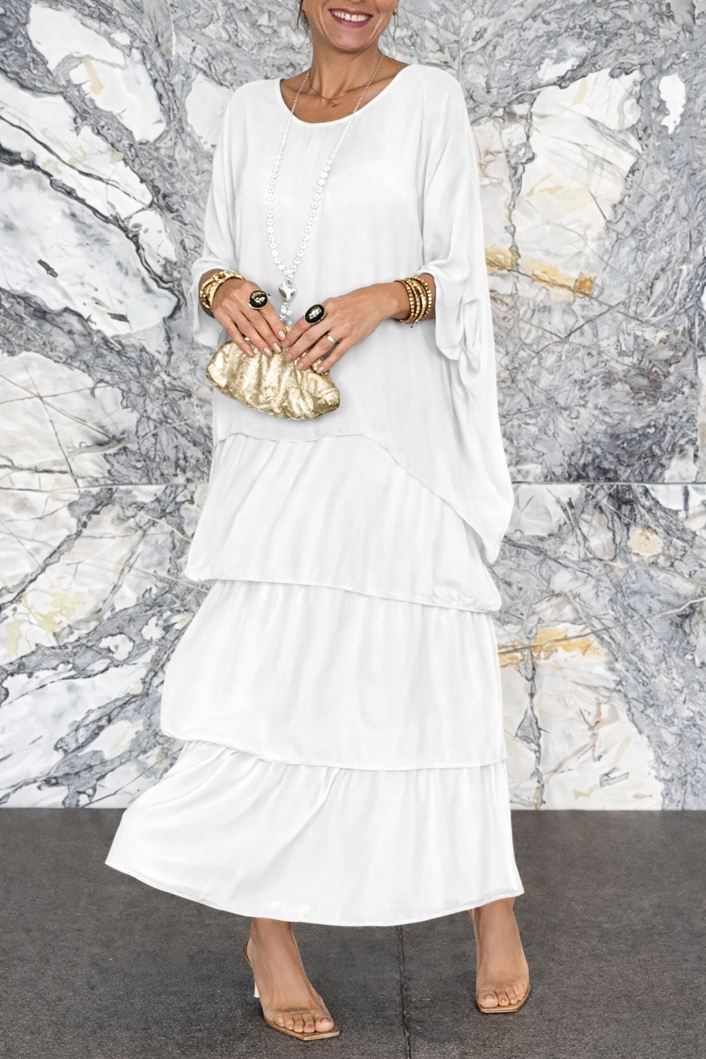 Andrea's™ | Bequemes Lagen-Maxikleid