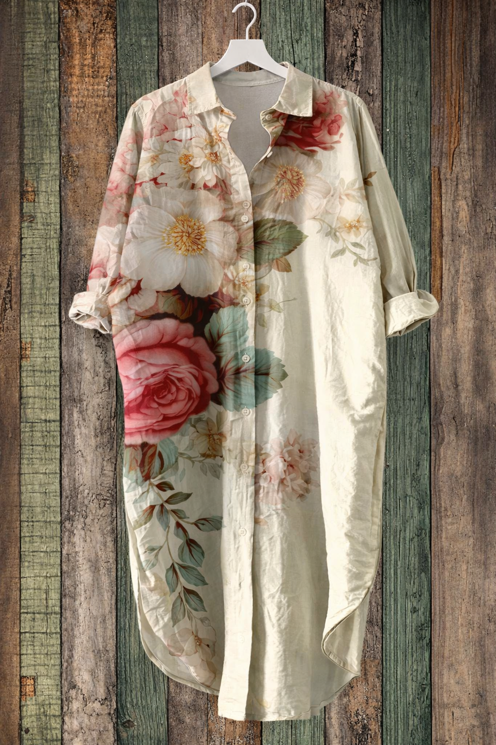 Andrea's™ | Geblümtes Kleid mit langen Ärmeln und Cardigan-Stil