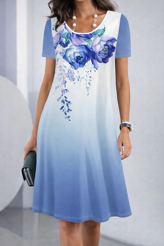 Andrea Serena Midi-Länge Sommerkleid mit Blumenmuster