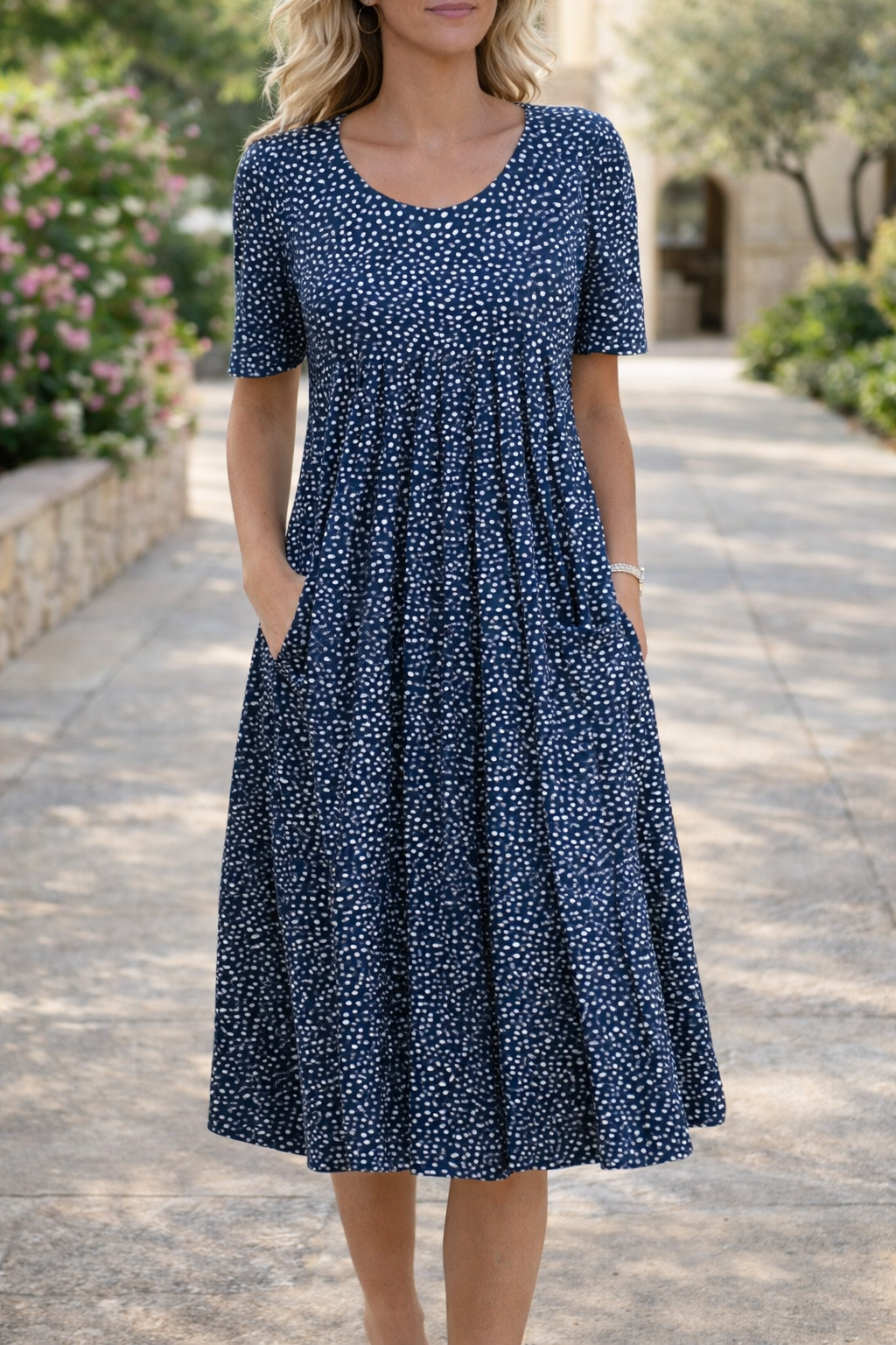 Polka Dot A-Linien-Kleid von Andrea Serena