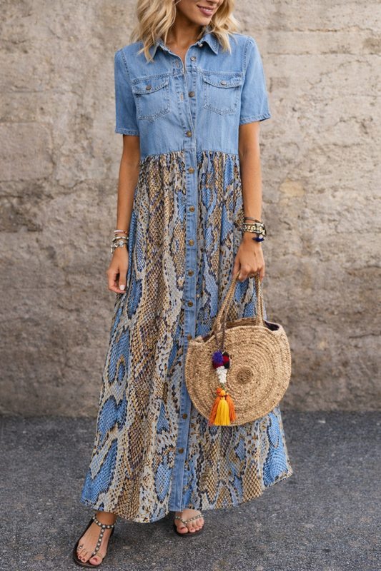 Maxikleid mit Boho-Print, Andrea Serena Sommer-Swingrock