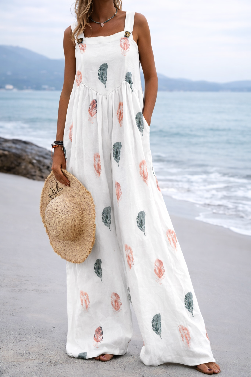 Andrea Serena Jumpsuit mit weitem Bein und lebhaftem Print