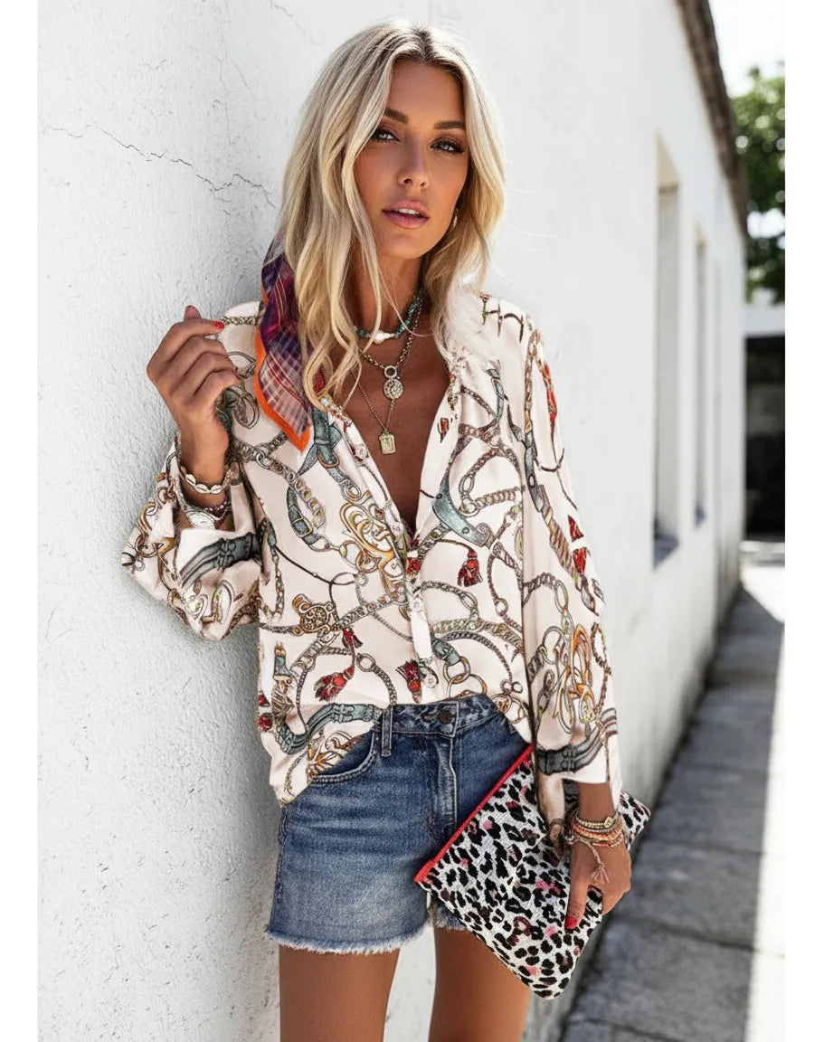 Hemd im lebhaften Andrea-Ainsley-Streetstyle-Stil mit Print