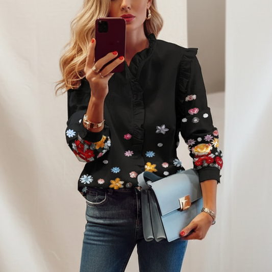 Andrea's™ | Bluse mit Spitzenverzierung