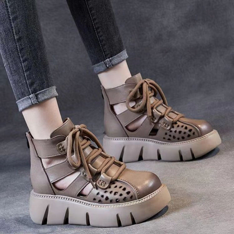 Andrea's™ | Chunky-Schnürstiefel mit Cut-Outs
