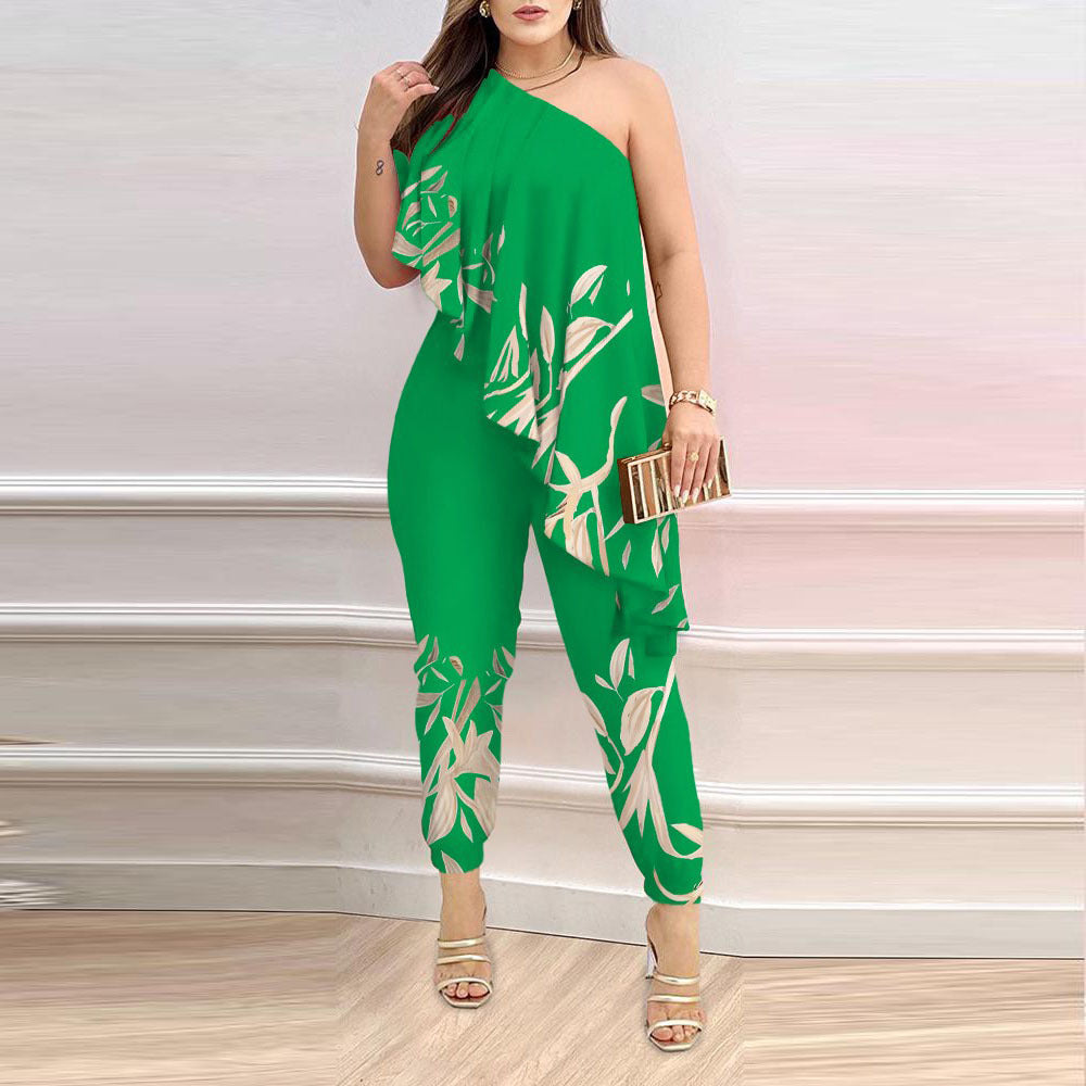 Andrea's™ | One-Shoulder-Jumpsuit mit Rüschen