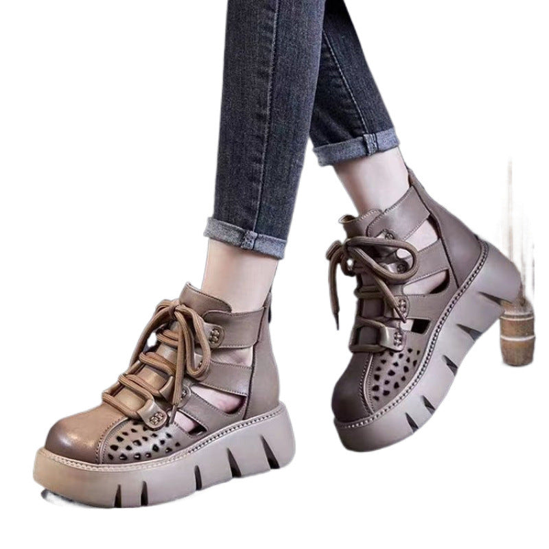 Andrea's™ | Chunky-Schnürstiefel mit Cut-Outs