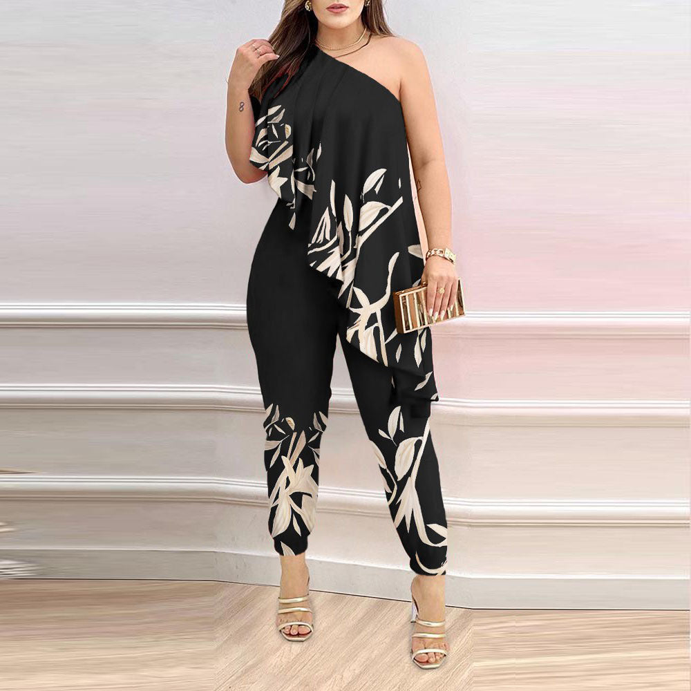 Andrea's™ | One-Shoulder-Jumpsuit mit Rüschen
