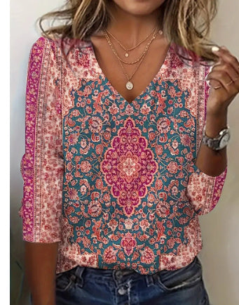 Andrea's™ | Sommer-T-Shirt im ethnischen Stil für Damen