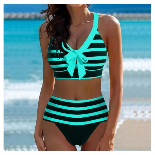 Andrea's™ | High Waist gestreifter Bikini