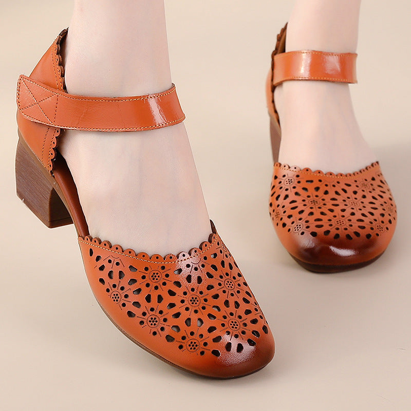Andrea's™ | Vintage-Lederschuhe mit Lochmuster