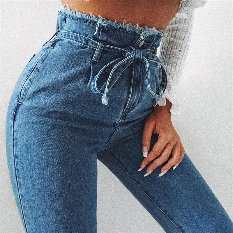 Andrea's™ | Hoch taillierte Washed-Denim-Jeans