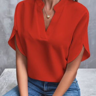 Andrea's™ | Sommer-Chiffonhemd mit kurzen Ärmeln
