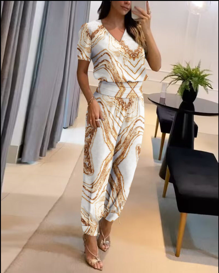 Andrea's™ | Lässiges Set aus Kurzarm-Top und Hose