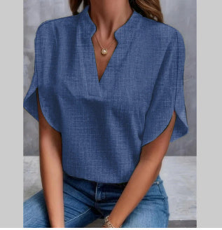 Andrea's™ | Sommer-Chiffonhemd mit kurzen Ärmeln