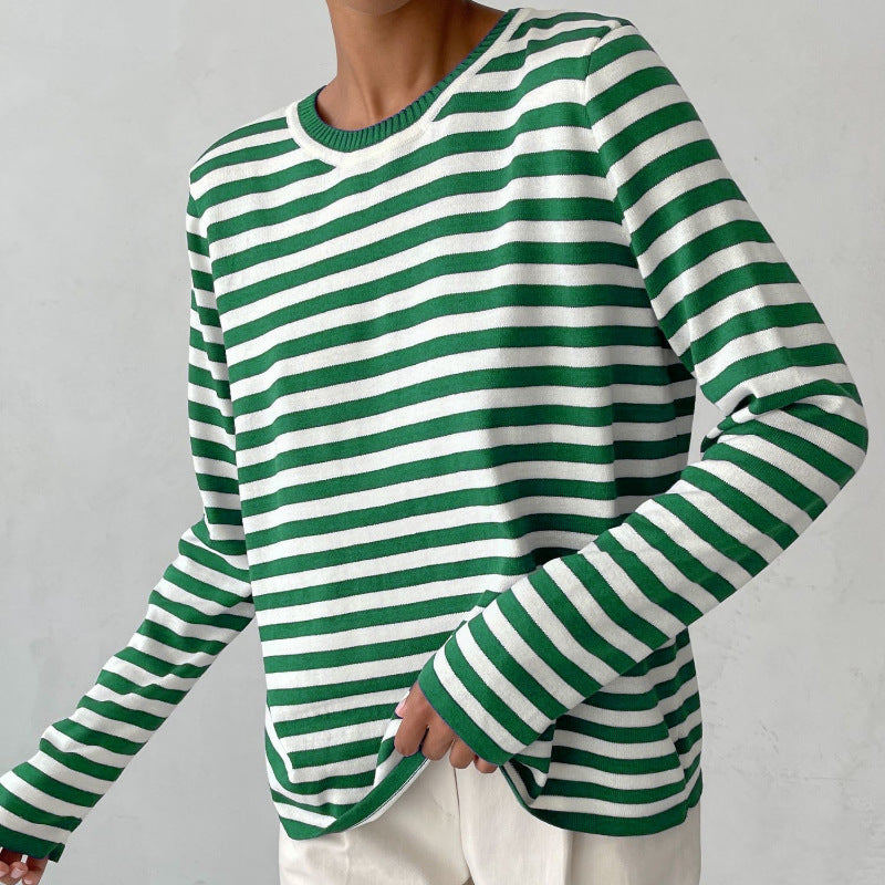 Andrea's™ | Gestreiftes Strickshirt mit Rundhalsausschnitt