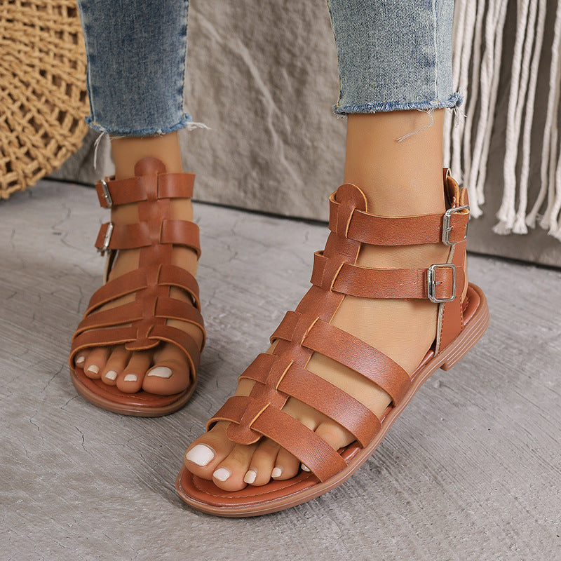 Elegante römische Andrea Serena Hollow Sandalen