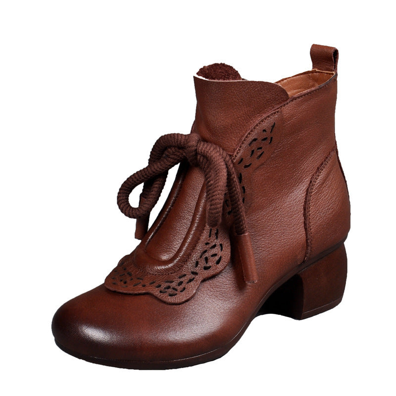 Andrea's™ | Vintage-Stiefeletten mit Zierschnürung und Lochmuster
