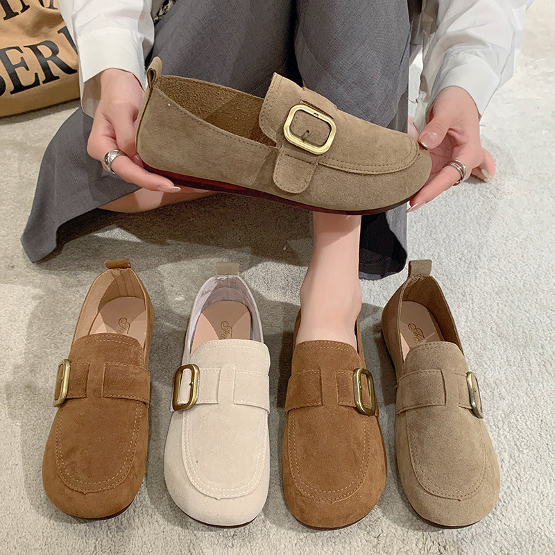 Andrea's™ | Veloursleder-Loafer mit Schnalle und flacher Sohle