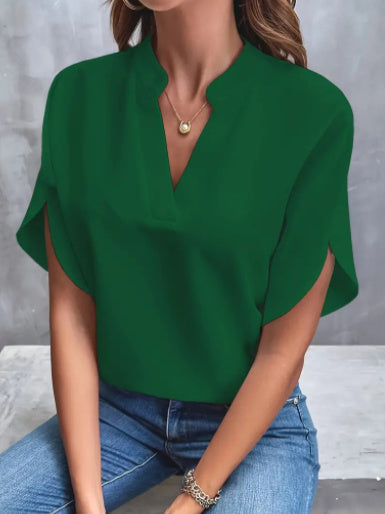Andrea's™ | Sommer-Chiffonhemd mit kurzen Ärmeln