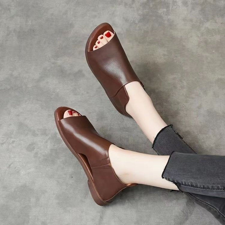 Andrea's™ | Flache Römersandalen aus weichem Leder