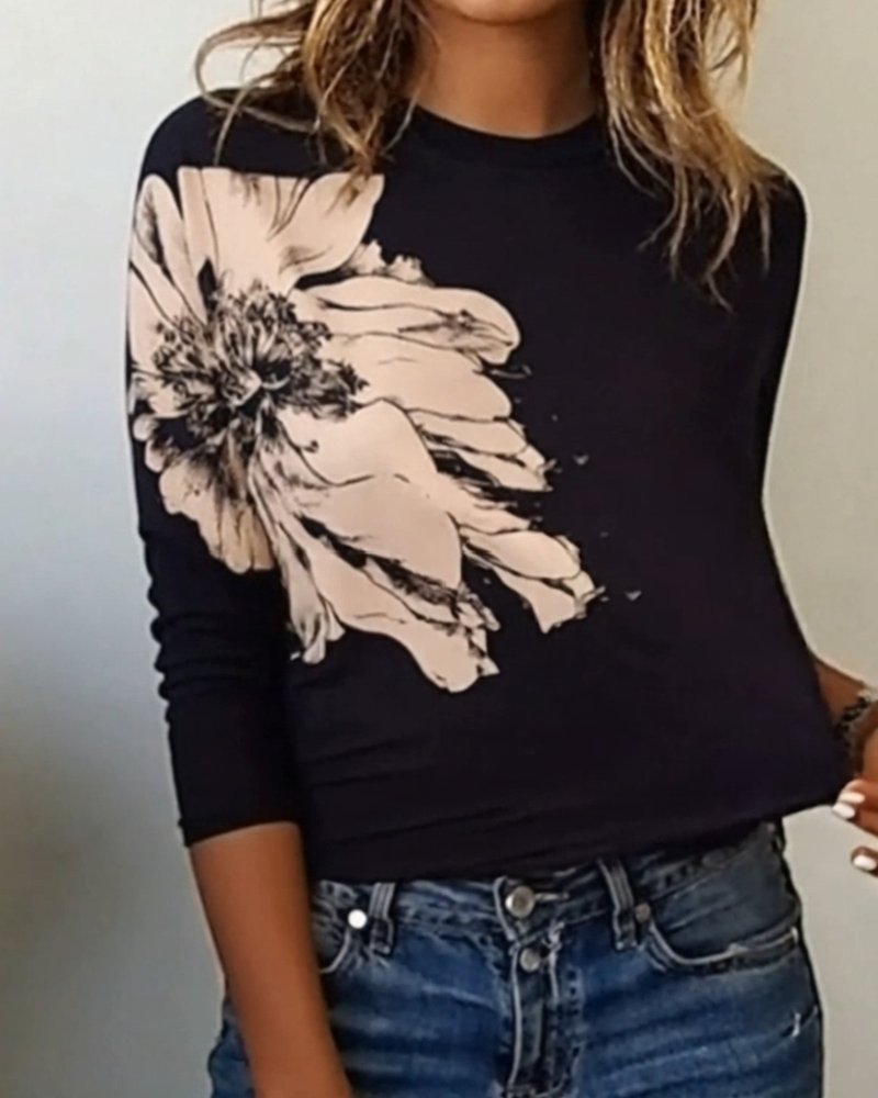 Andrea's™ | Top modisch bedruckt langärmlig