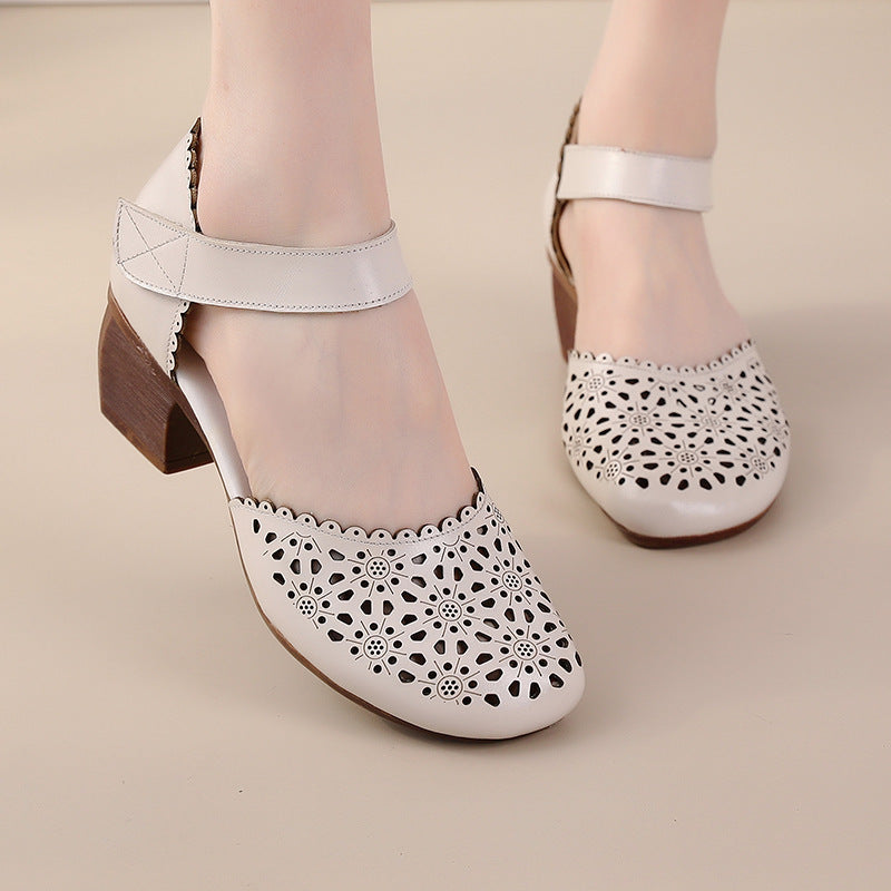 Andrea's™ | Vintage-Lederschuhe mit Lochmuster