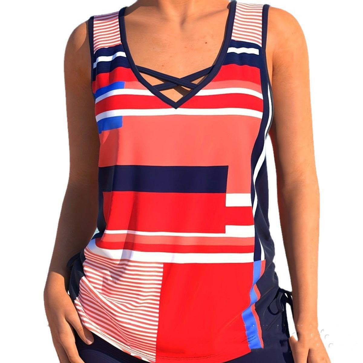 Andrea's™ | Gemusterter Tankini mit Shorts