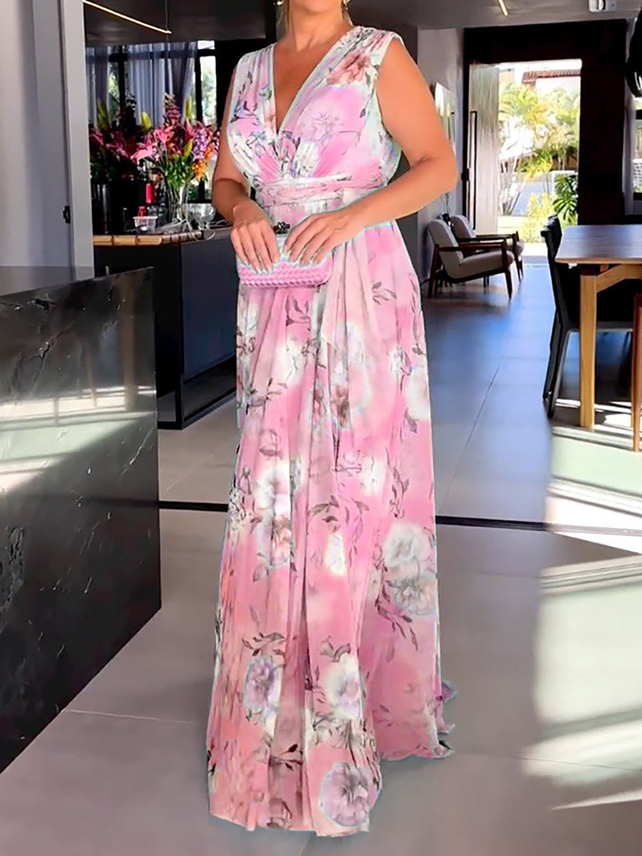 Andrea's™ | Elegantes Maxikleid aus Chiffon mit Blumenmuster