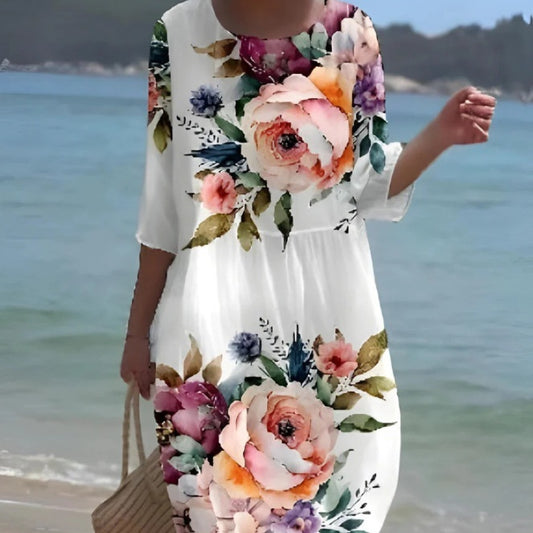 Andrea's™ | Bequemes geblümtes Sommer-Maxikleid