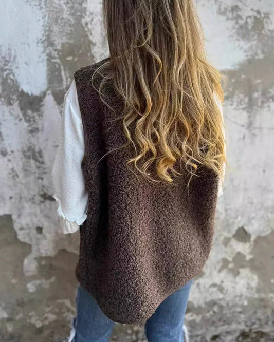 Andrea's™ | Weste Damen Herbst Knöpfli Kurz Warm