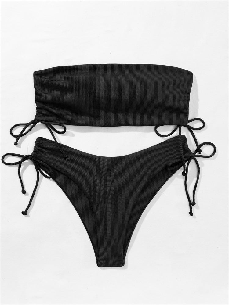 Andrea's™ | Sommer-Bandeau-Bikini mit Kordelzug