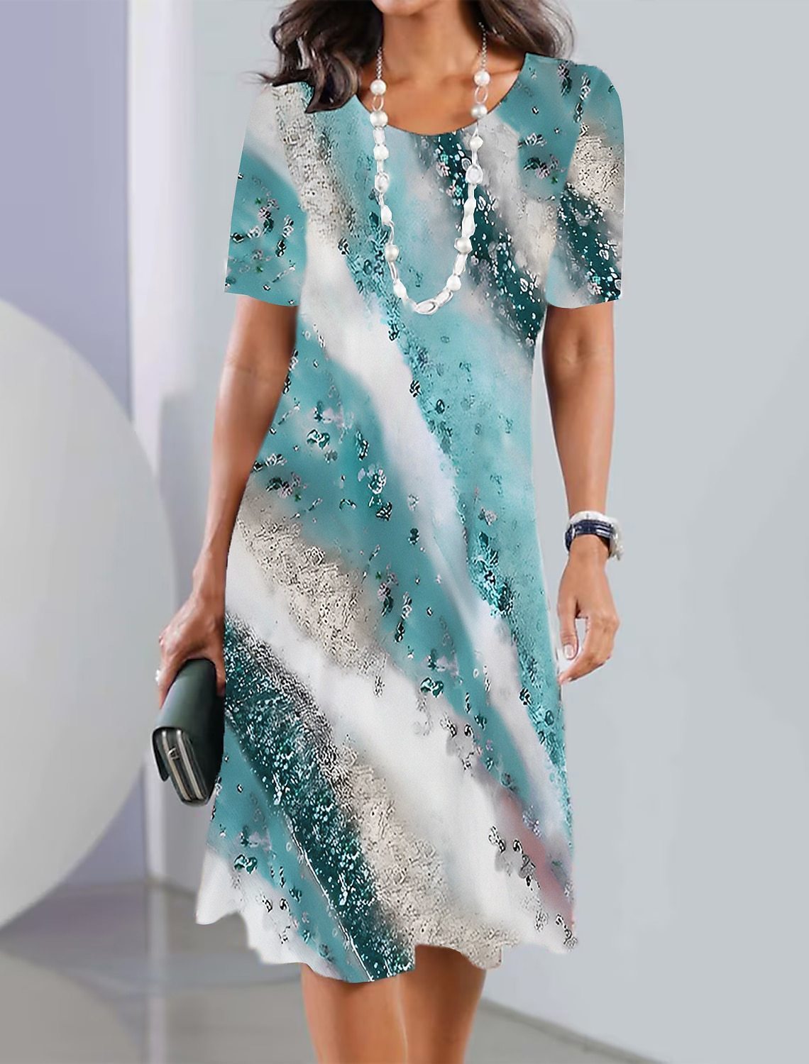 Andrea's™ | Midikleid mit abstraktem Muster