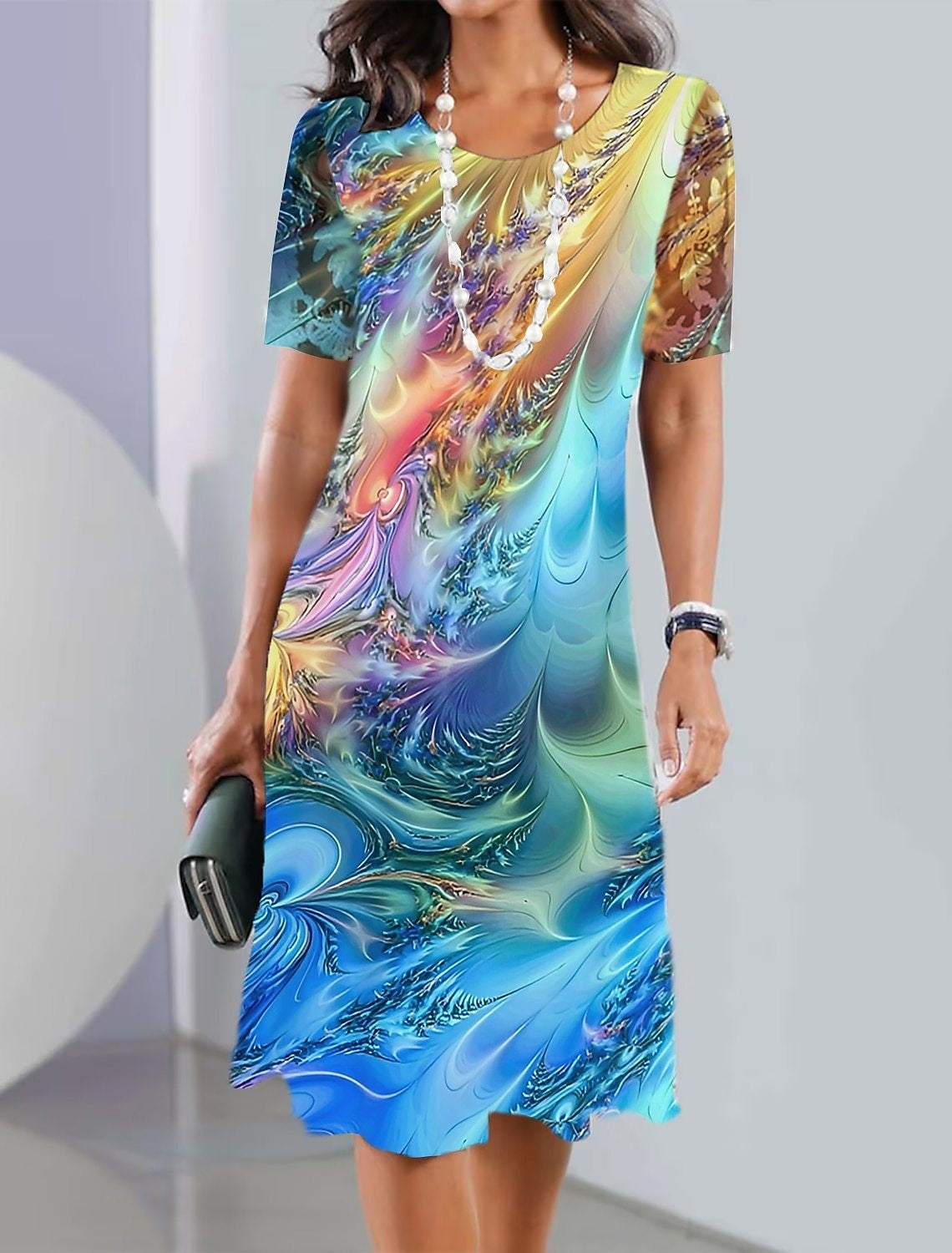 Andrea's™ | Midikleid mit abstraktem Muster