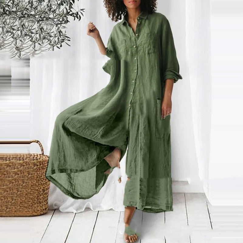 Andrea's™ | Lockerer Jumpsuit mit Stehkragen