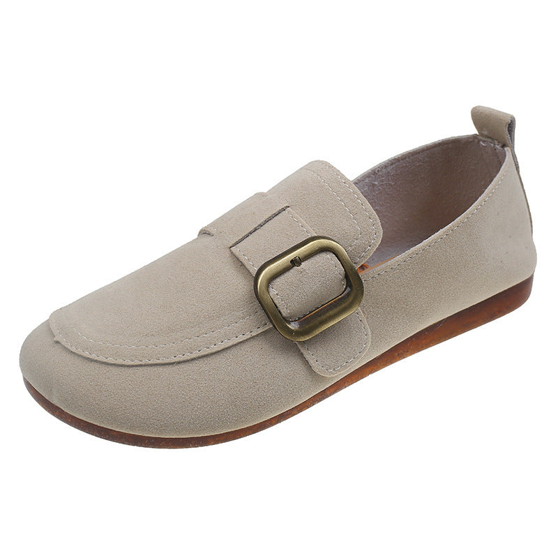 Andrea's™ | Veloursleder-Loafer mit Schnalle und flacher Sohle