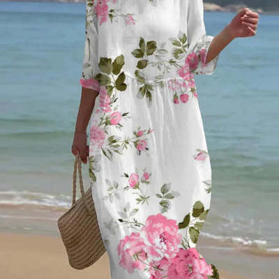 Andrea's™ | Bequemes geblümtes Sommer-Maxikleid