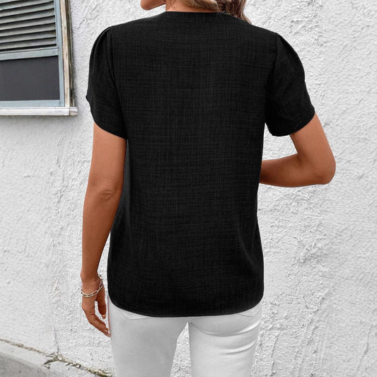 Elegante bedruckte Bluse Andrea Serena Schulterfalten-Top