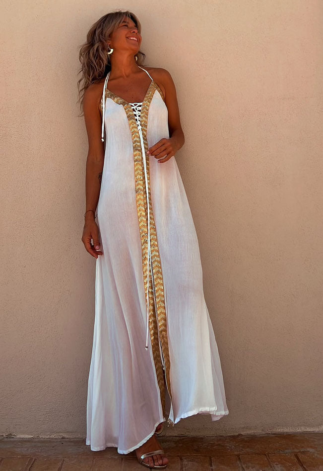 Elegantes Neckholderkleid mit Schnürung von Andrea Serena