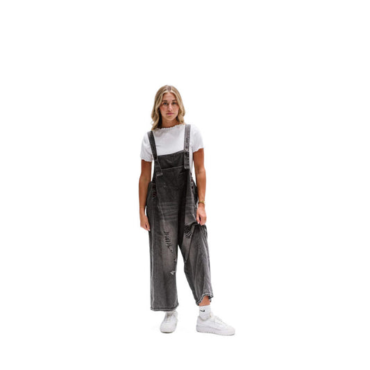 Andrea's™ | Latzhosen-Jumpsuit aus Denim mit weitem Bein
