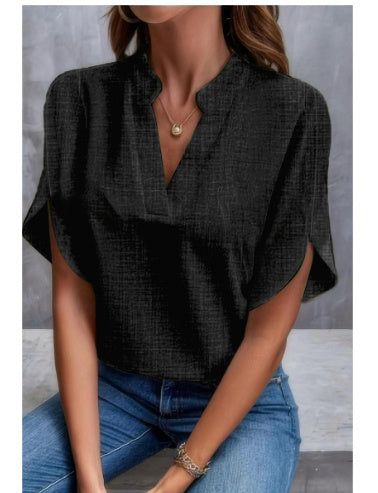 Andrea's™ | Sommer-Chiffonhemd mit kurzen Ärmeln