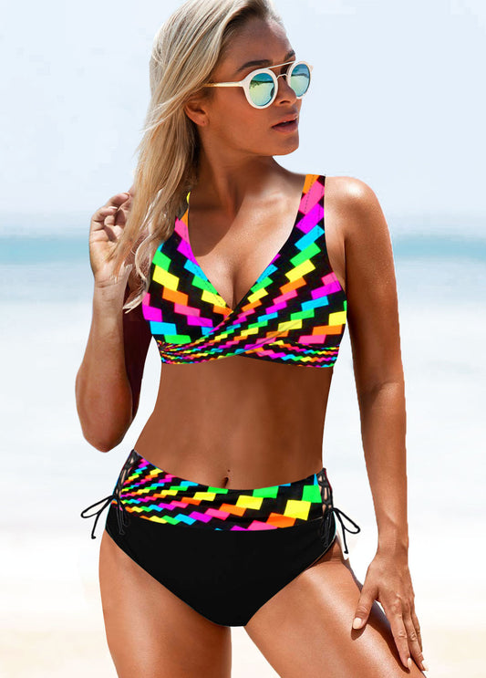 Leuchtender High-Waist-Bikini von Andrea Serena