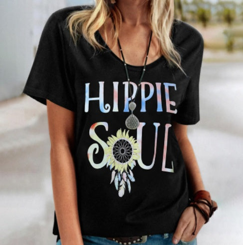 Hippie Soul Andrea Serena Floral Crew Neck Tee