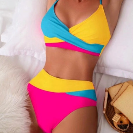Andrea's™ | Bold Colorblock Crisscross Bikini Set